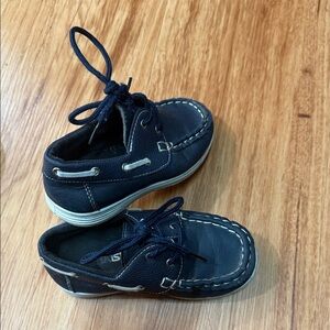 Navy Kids Boat Shoes